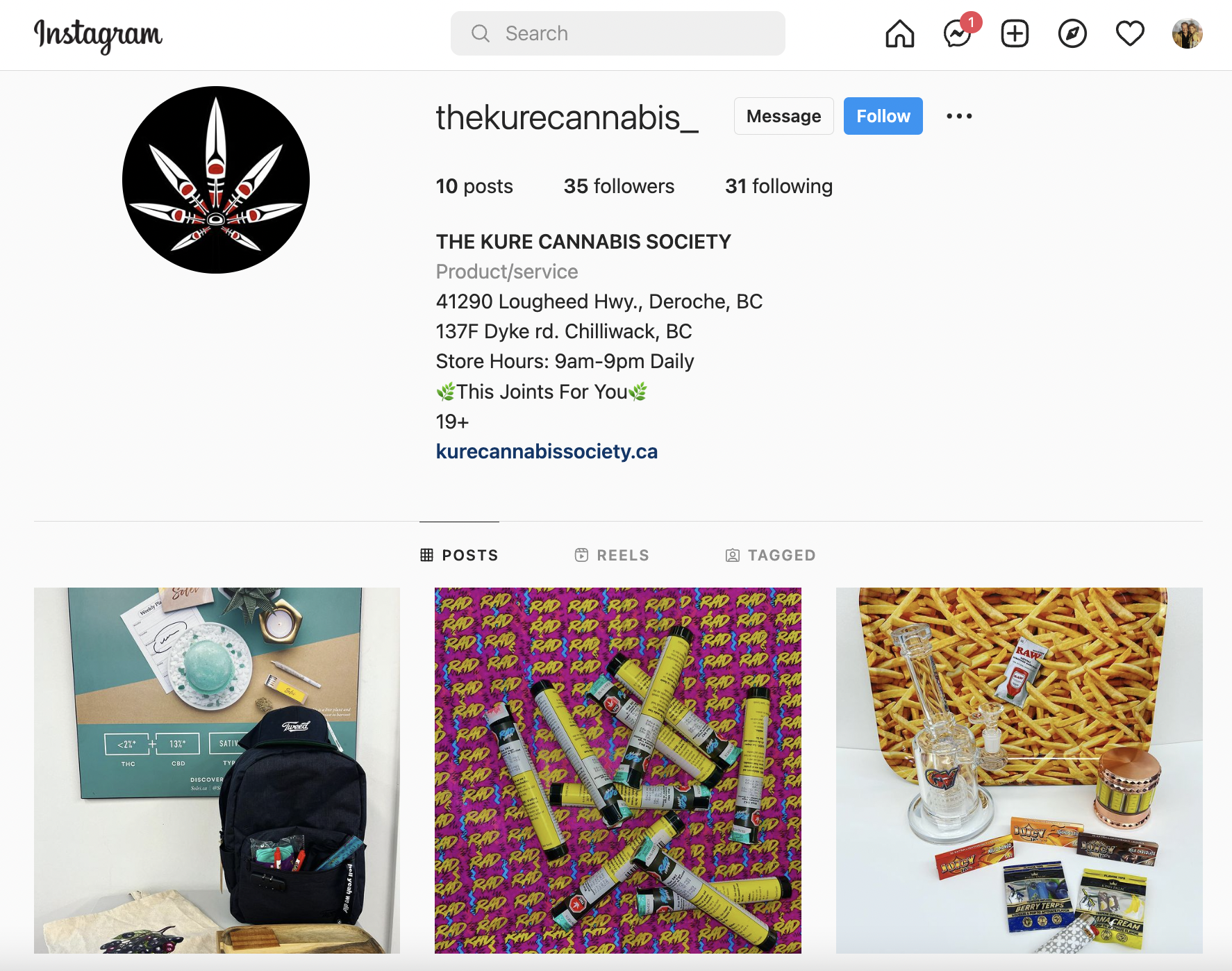 Instagram Kure Cannabis
